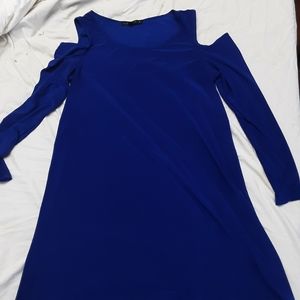 Tiana B. Off the Shoulder Navy Blue Dress